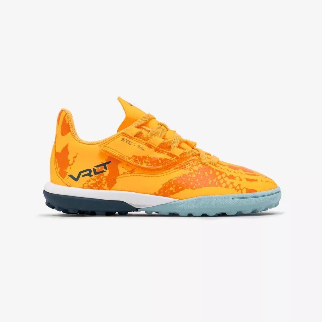 Kids Unisex Velcro Football Boots - Viralto I Easy Turf Tf, Orange, No Color, large image number 2