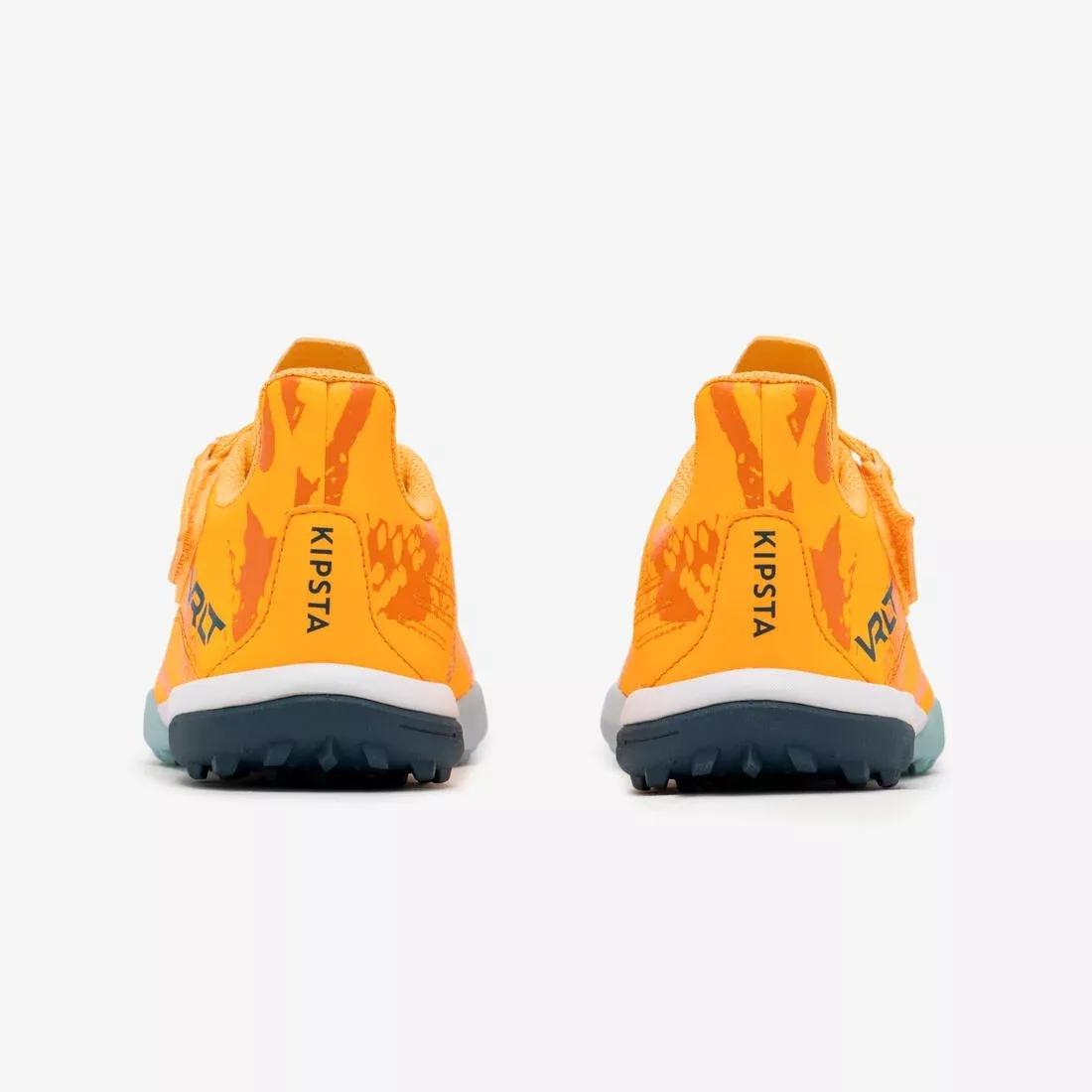 Kids Unisex Velcro Football Boots - Viralto I Easy Turf Tf, Orange, No Color, large image number 4