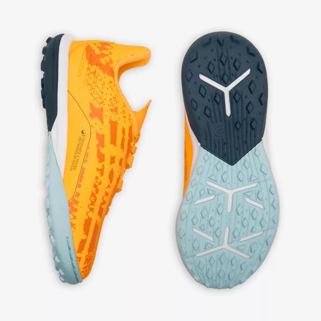 Kids Unisex Velcro Football Boots - Viralto I Easy Turf Tf, Orange, No Color, large image number 9