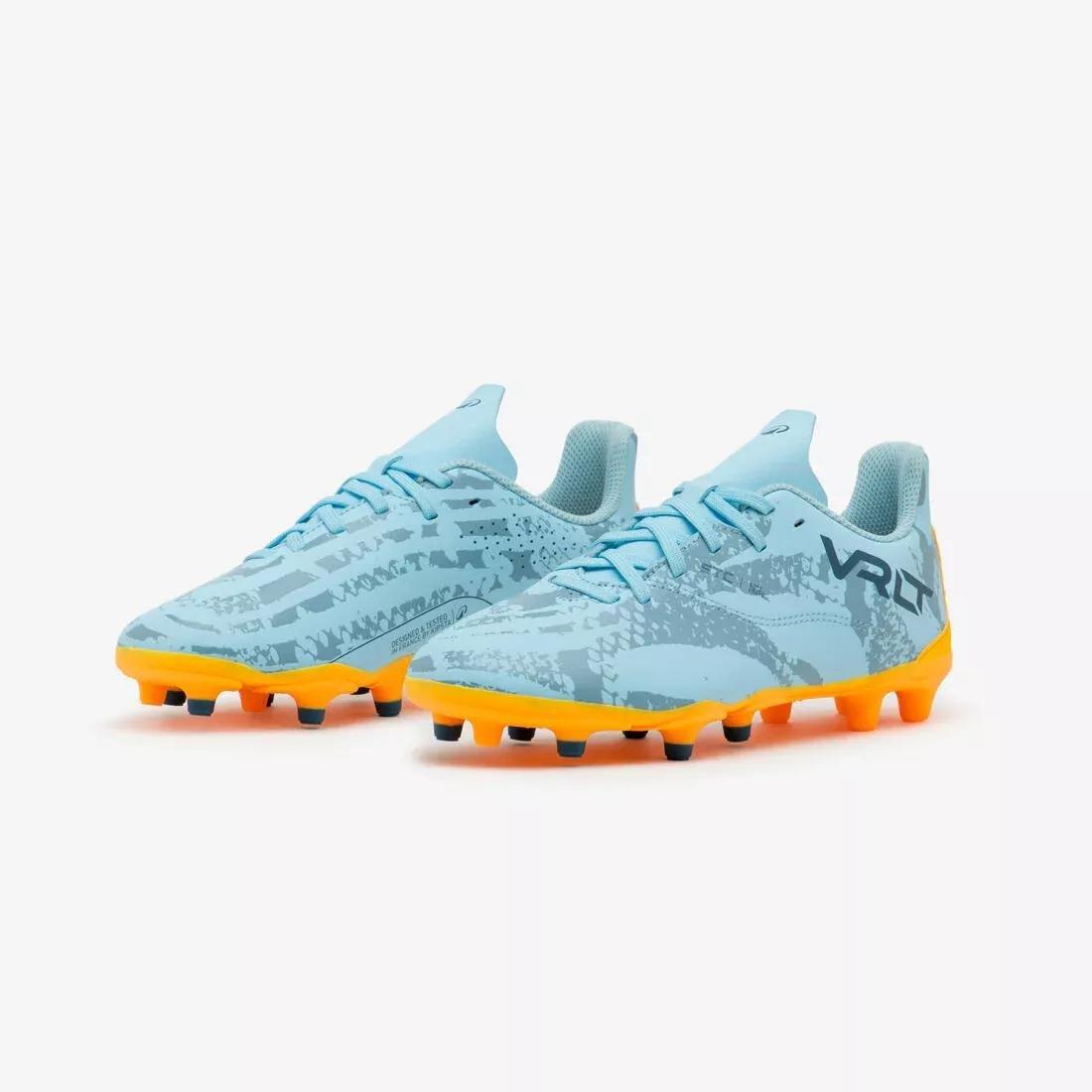 Kids Unisex Lace-Up Football Boots Viralto I FG - Snake, Blue, No Color, medium