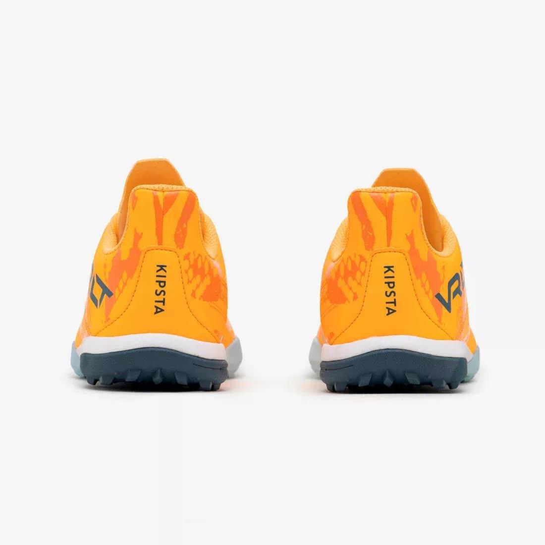 Kids Unisex Lace-Up Football Boots Viralto I Turf Tf, Orange, No Color, large image number 4