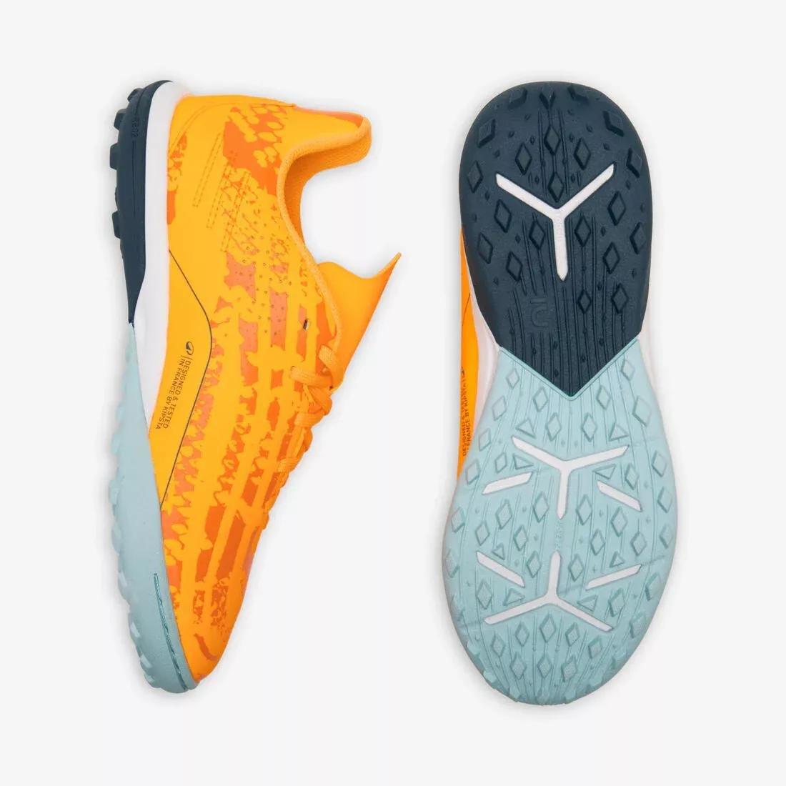 Kids Unisex Lace-Up Football Boots Viralto I Turf Tf, Orange, No Color, large image number 9