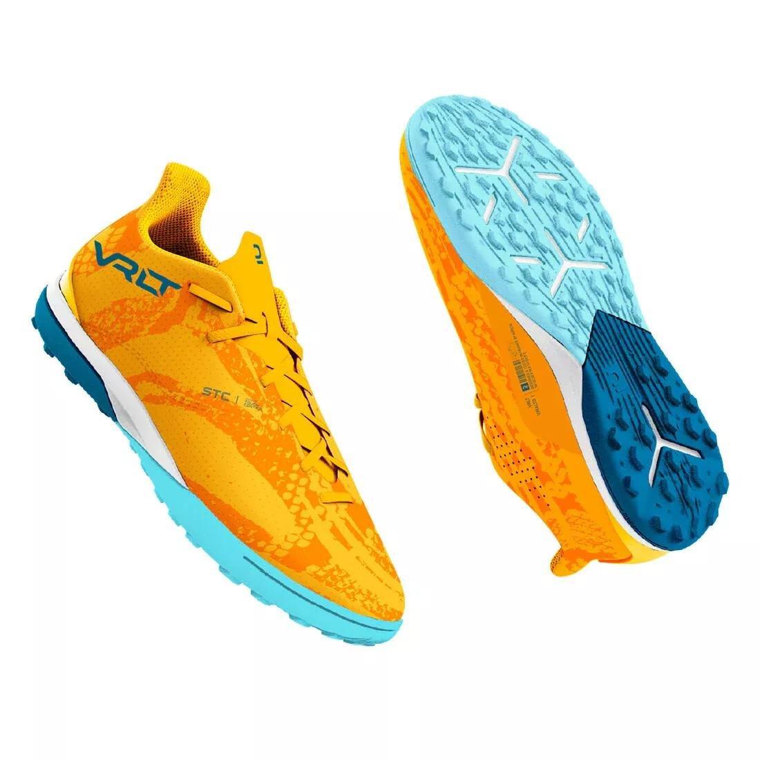 Kids Unisex Lace-Up Football Boots Viralto I Turf Tf, Orange, No Color, large image number 12