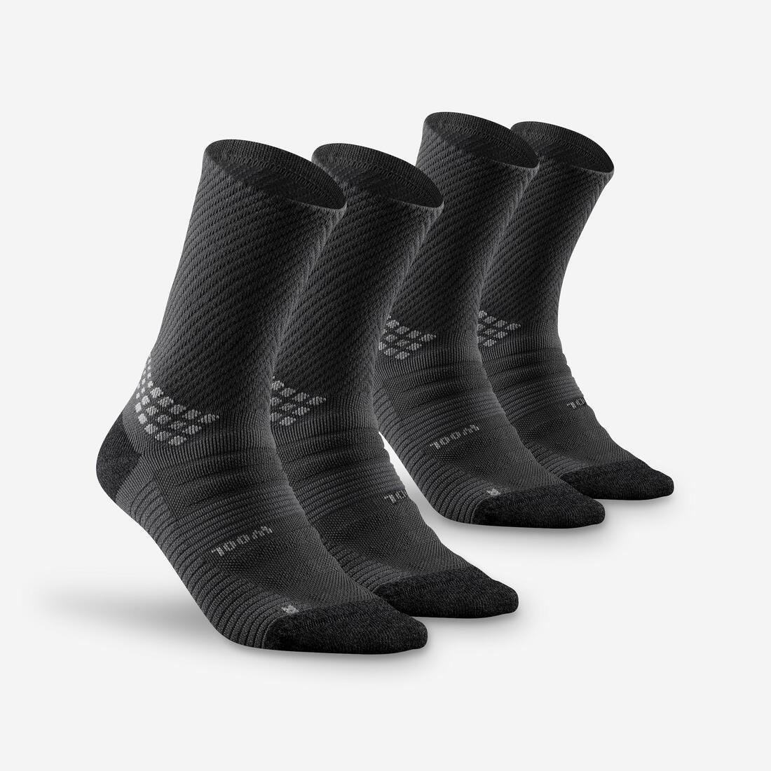 QUECHUA--SOCKS HIKE 900 HIGH G REY X2, No Color, medium