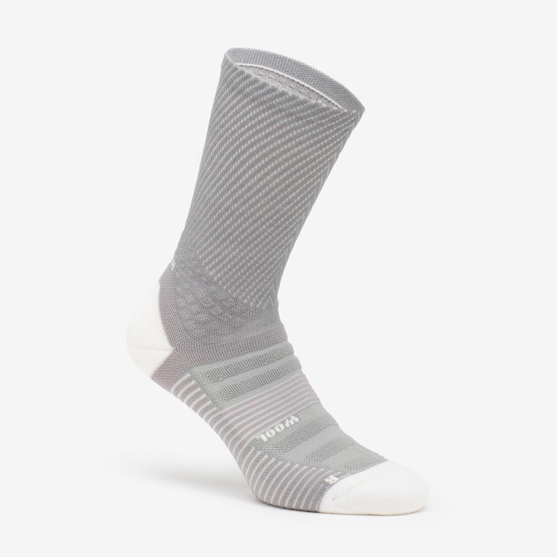 QUECHUA--SOCKS HIKE 900 HIGH G REY X2, No Color, medium