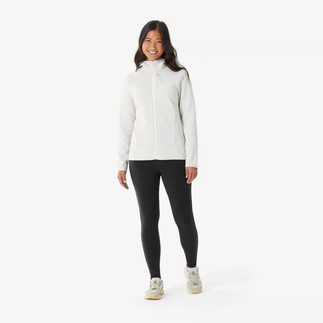 Women mountain hiking fleece jacket - MH500 Full Zip, Beige, No Color, large image number 1