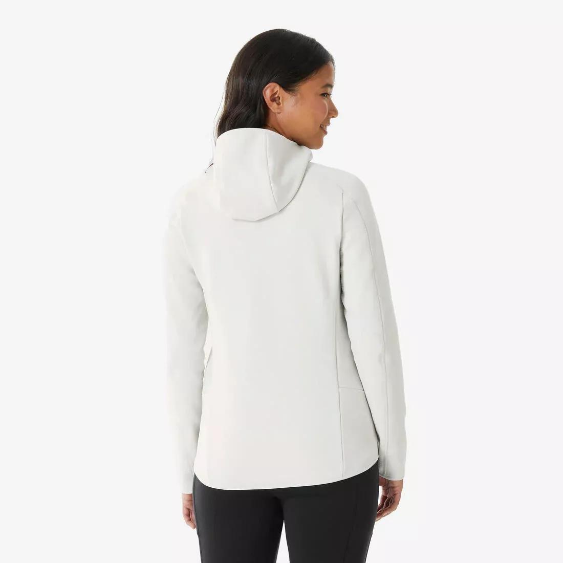 Women mountain hiking fleece jacket - MH500 Full Zip, Beige, No Color, large image number 2