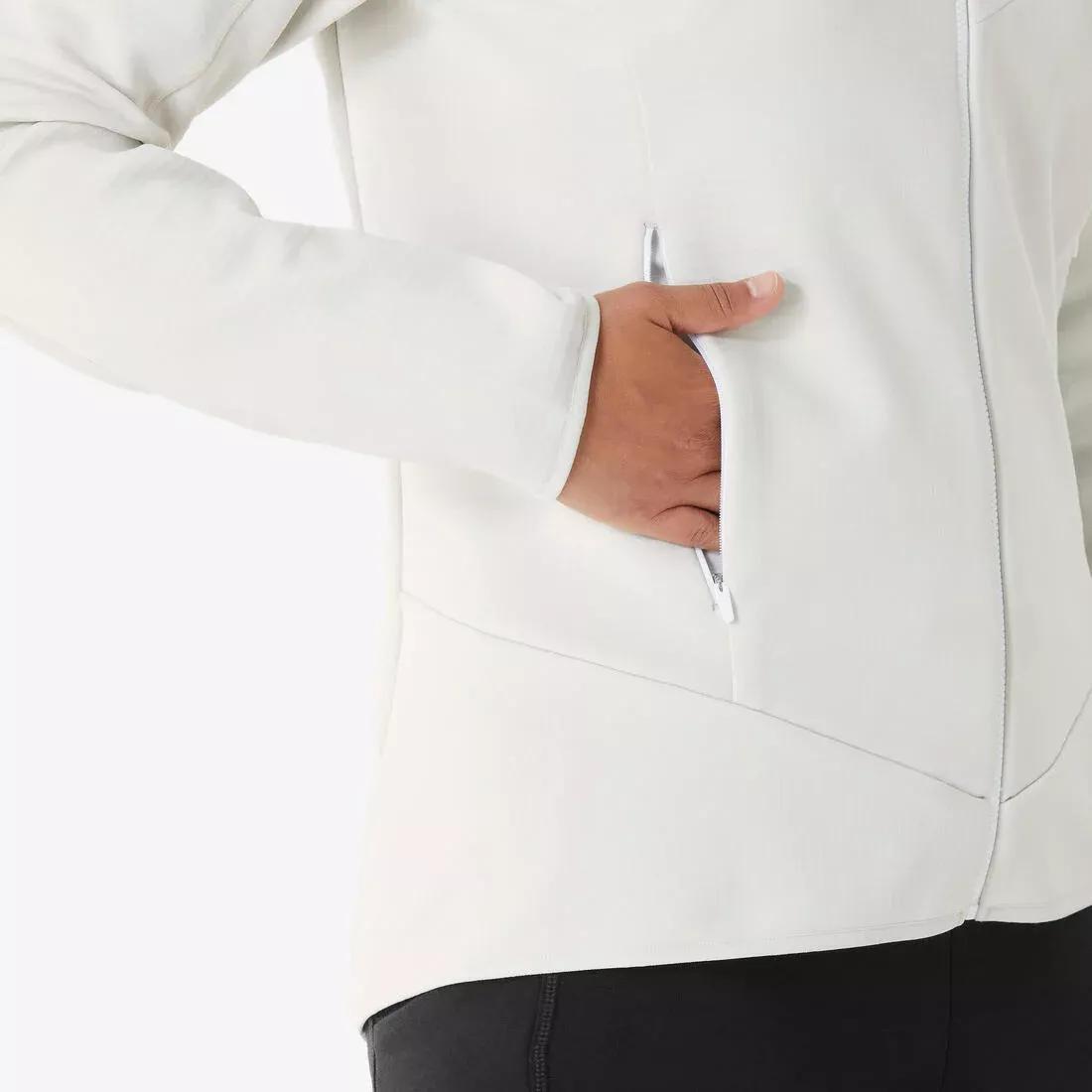 Women mountain hiking fleece jacket - MH500 Full Zip, Beige, No Color, large image number 3