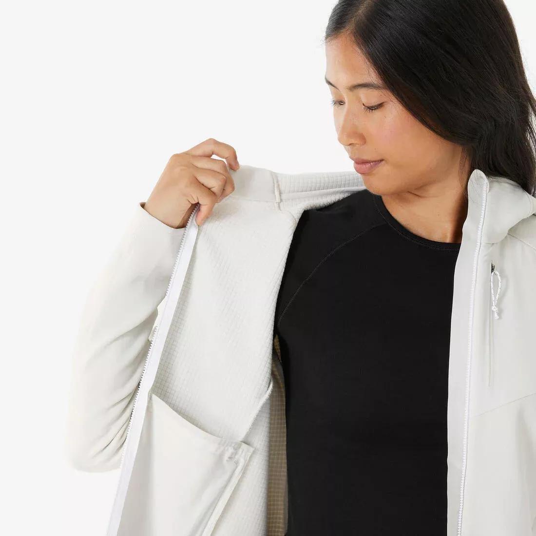 Women mountain hiking fleece jacket - MH500 Full Zip, Beige, No Color, large image number 5