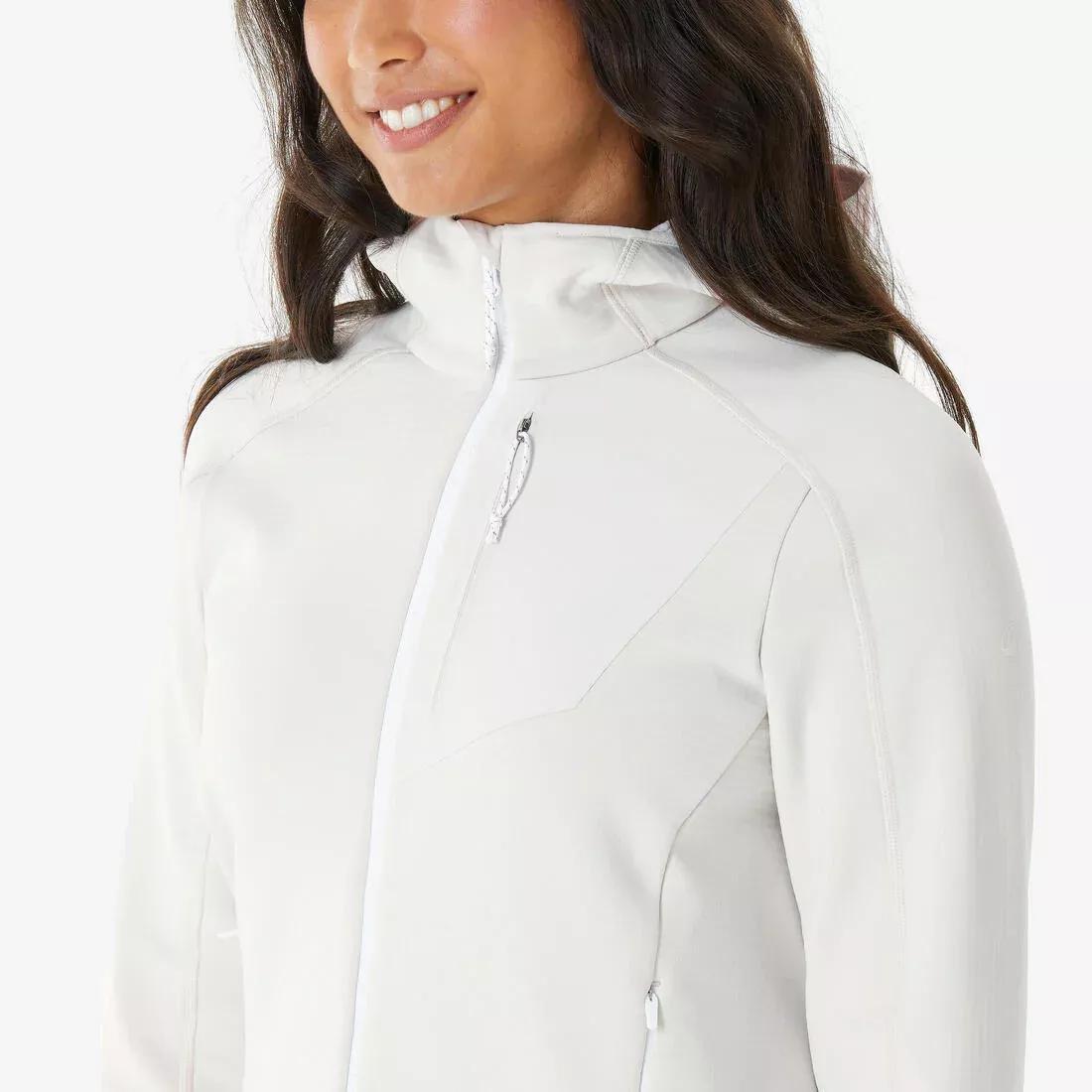 Women mountain hiking fleece jacket - MH500 Full Zip, Beige, No Color, large image number 6
