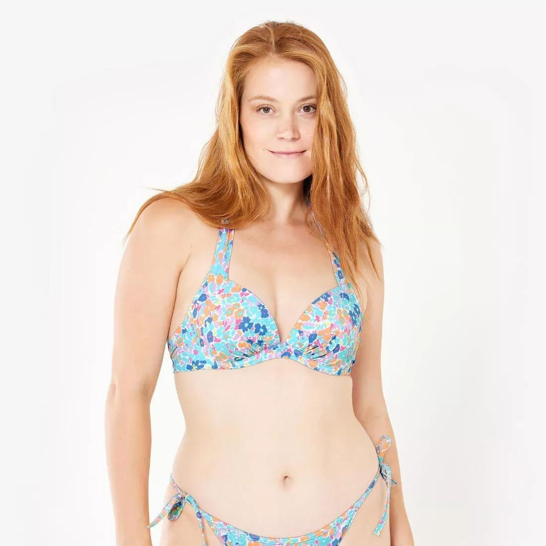 Women Push-Up Swimsuit Top Elena Foly, Blue, 5401_000, large image number 0