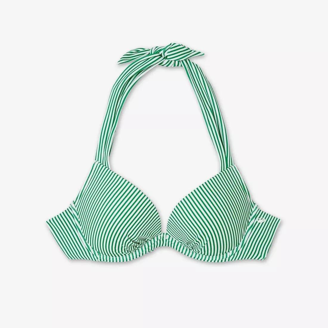 Women Surfing Push-Up Bikini Top - Elena Borabora, Green, No Color, large image number 5