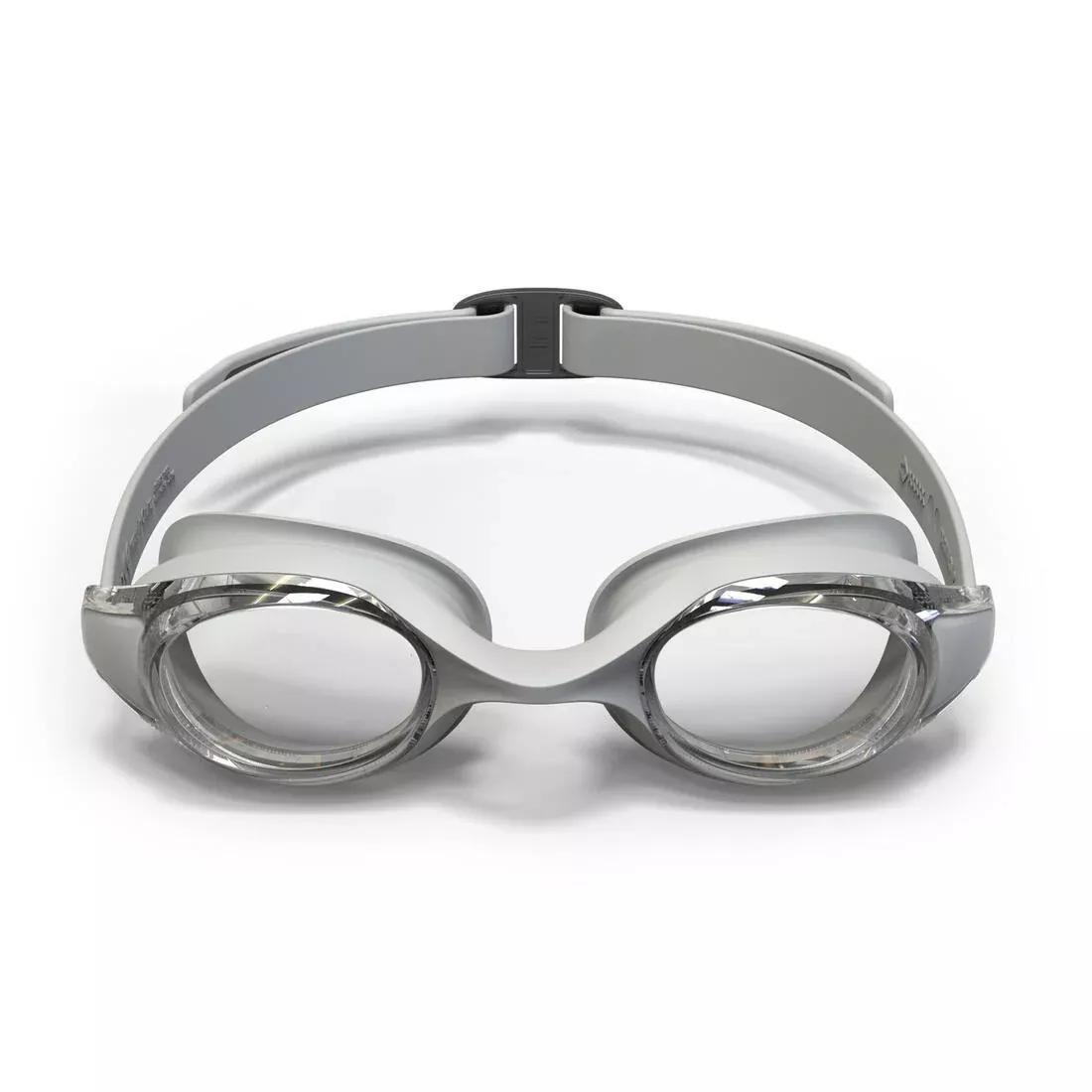 One size swimming goggles with clear lenses, Grey, No Color, large image number 3