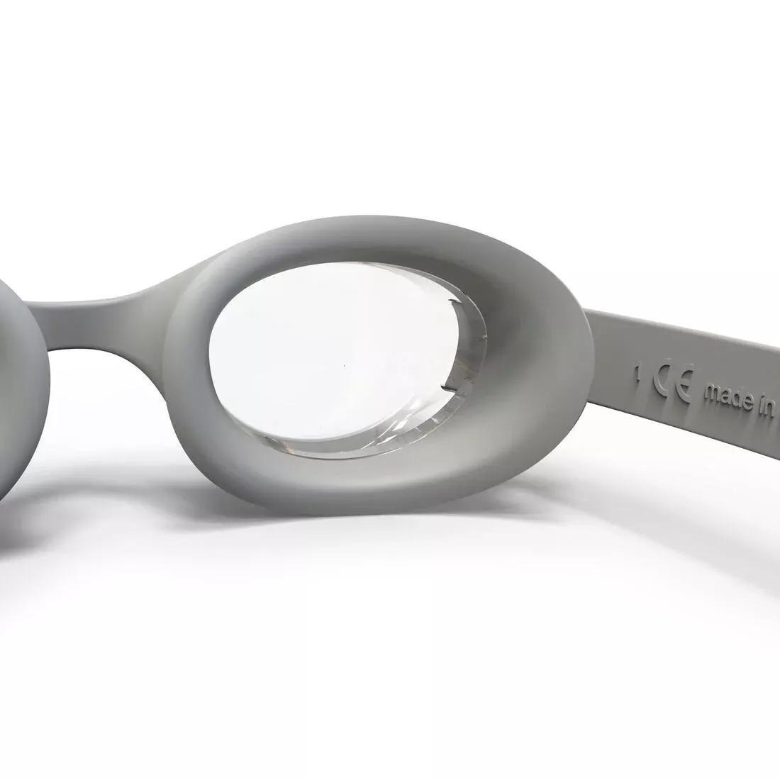 One size swimming goggles with clear lenses, Grey, No Color, large image number 4