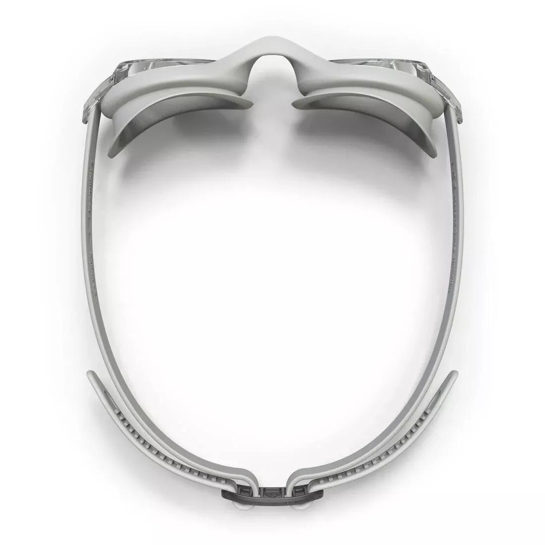 One size swimming goggles with clear lenses, Grey, No Color, large image number 5