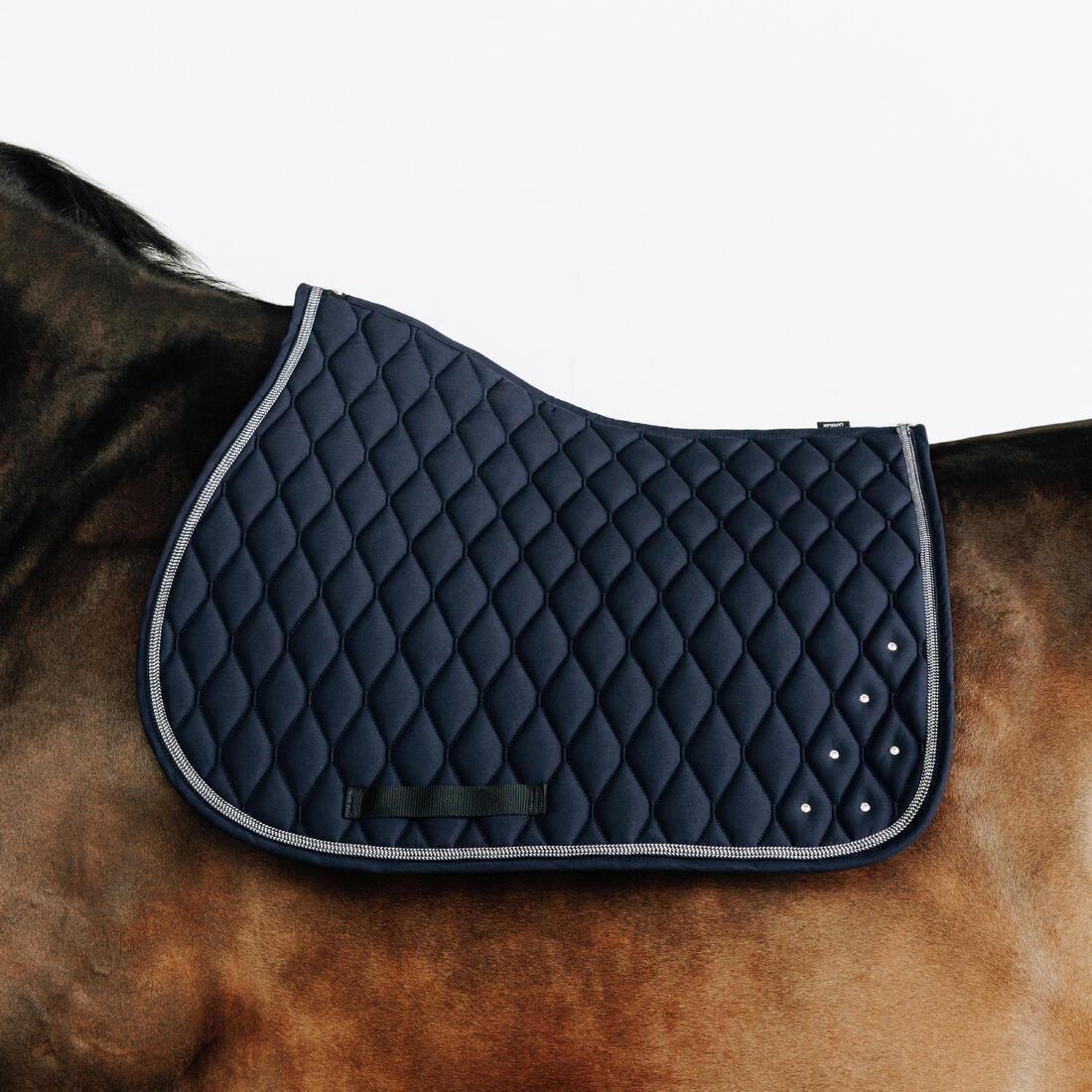 Horse Riding Rhinestone Saddle Cloth For Horse And Pony - 500, Navy, No Color, large image number 1