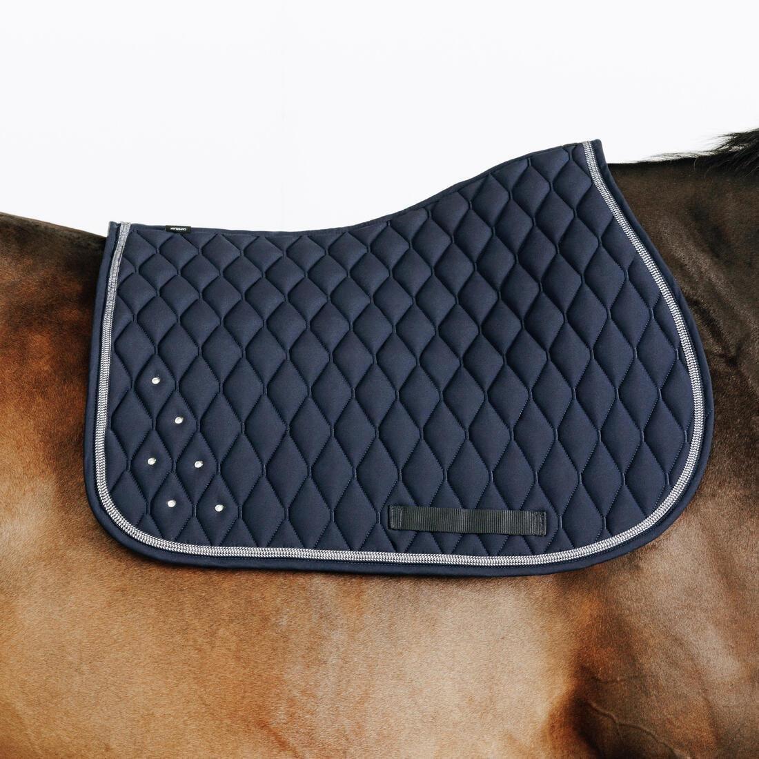 Horse Riding Rhinestone Saddle Cloth For Horse And Pony - 500, Navy, No Color, large image number 4