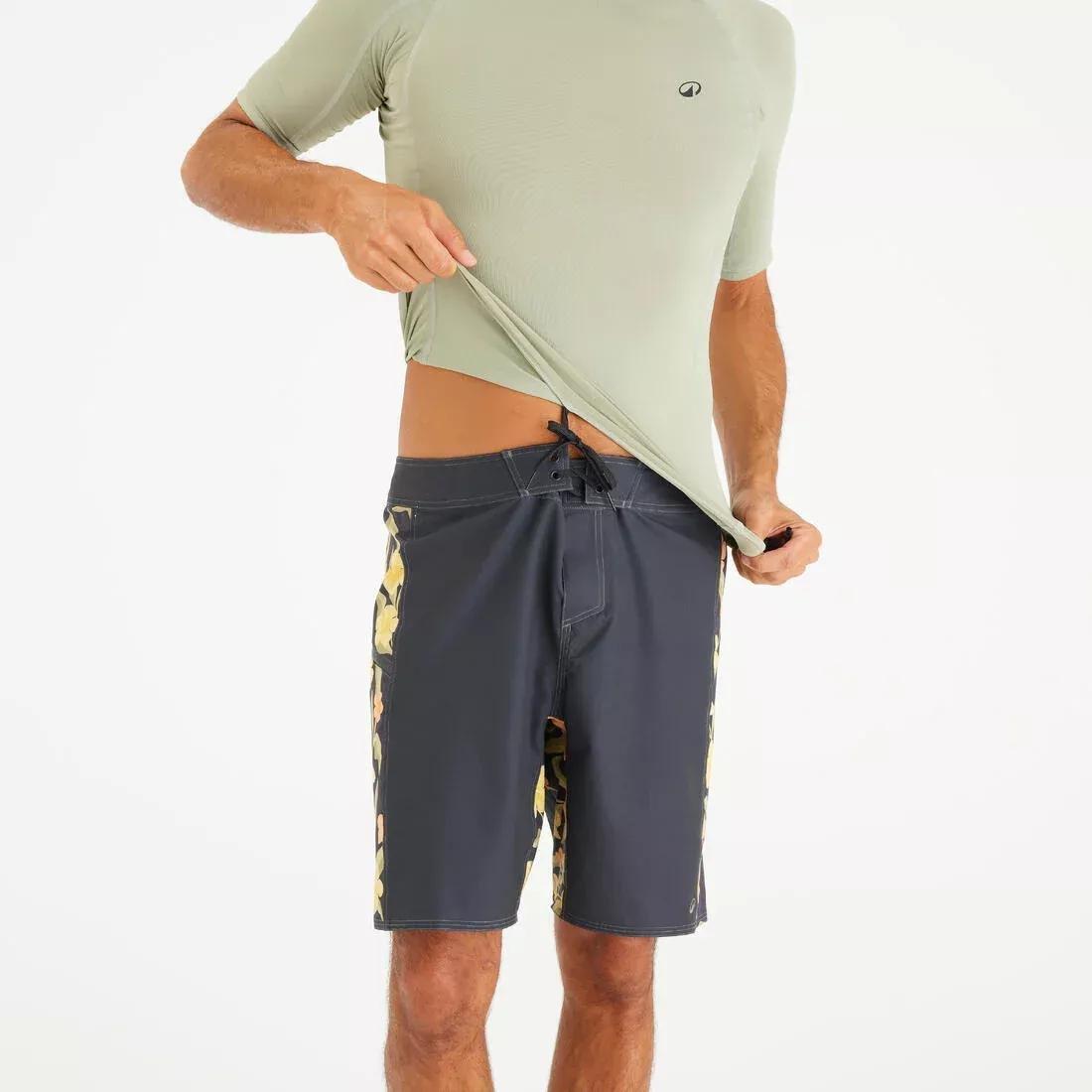 SMOKED BLACK Men's short-sleeved UV-protection surfing T-Shirt - 500 Black Beast, No Color, large image number 4