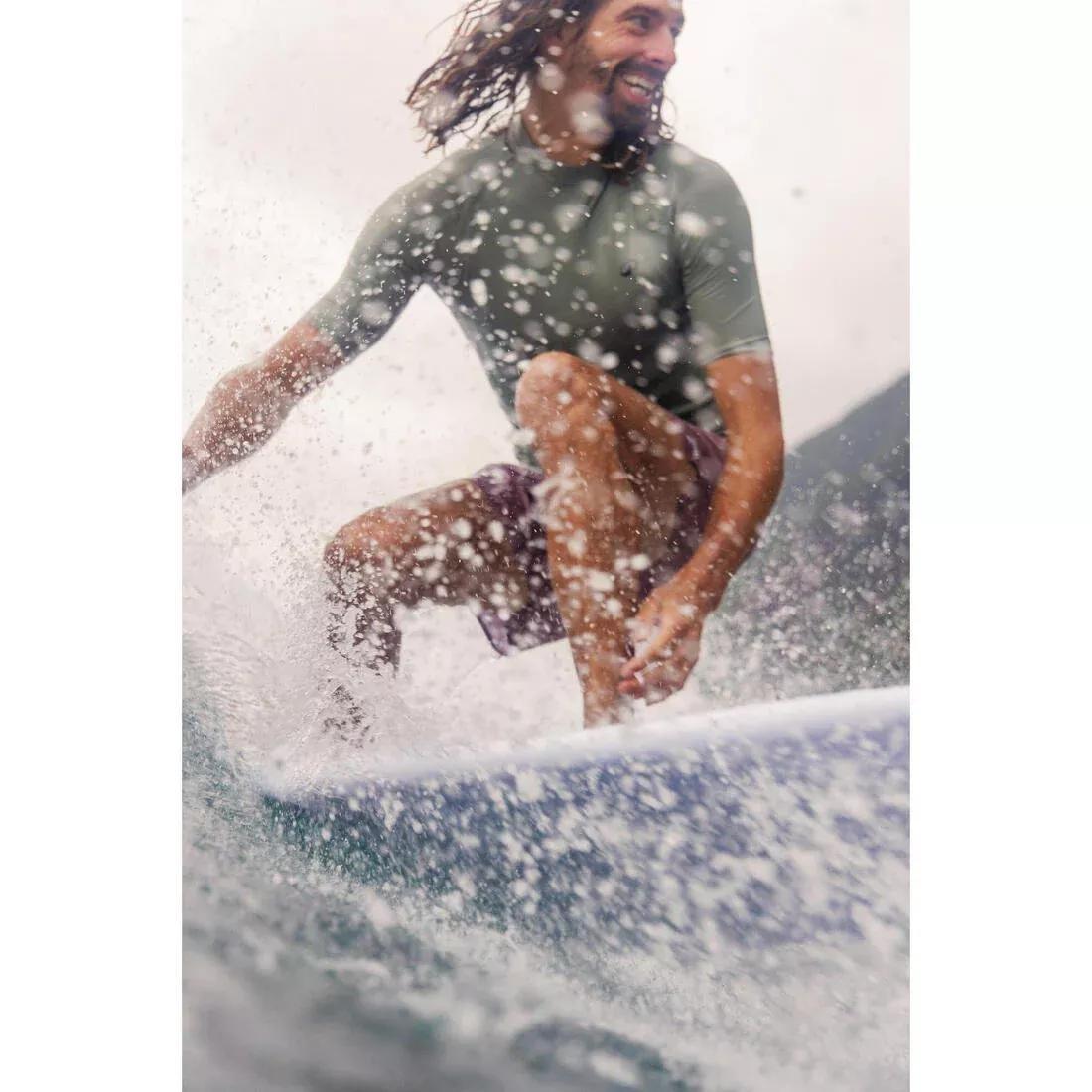 SMOKED BLACK Men's short-sleeved UV-protection surfing T-Shirt - 500 Black Beast, No Color, large image number 7