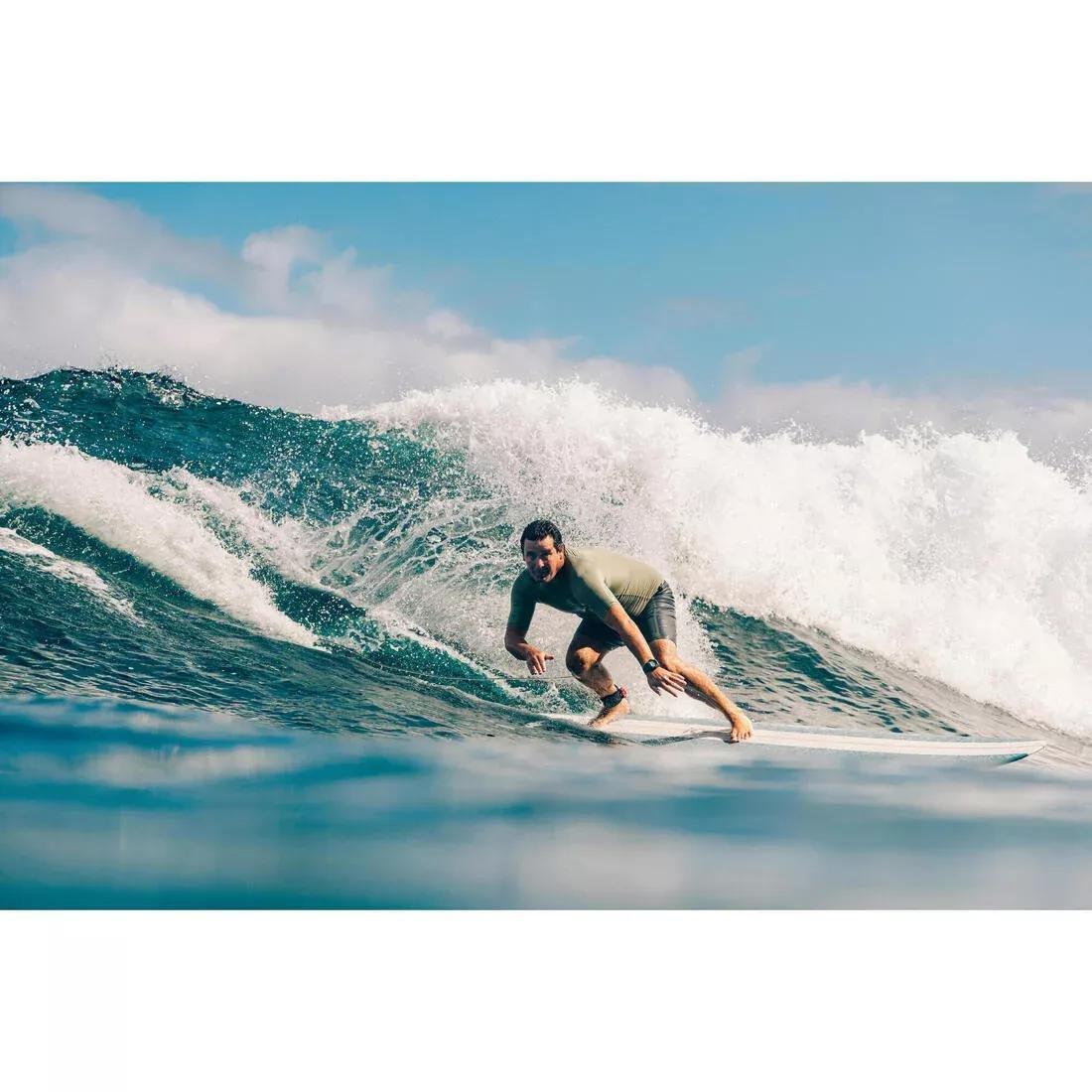 SAGE GREEN Men's short-sleeved UV-protection surfing T-Shirt - 500 Black Beast, No Color, large image number 6