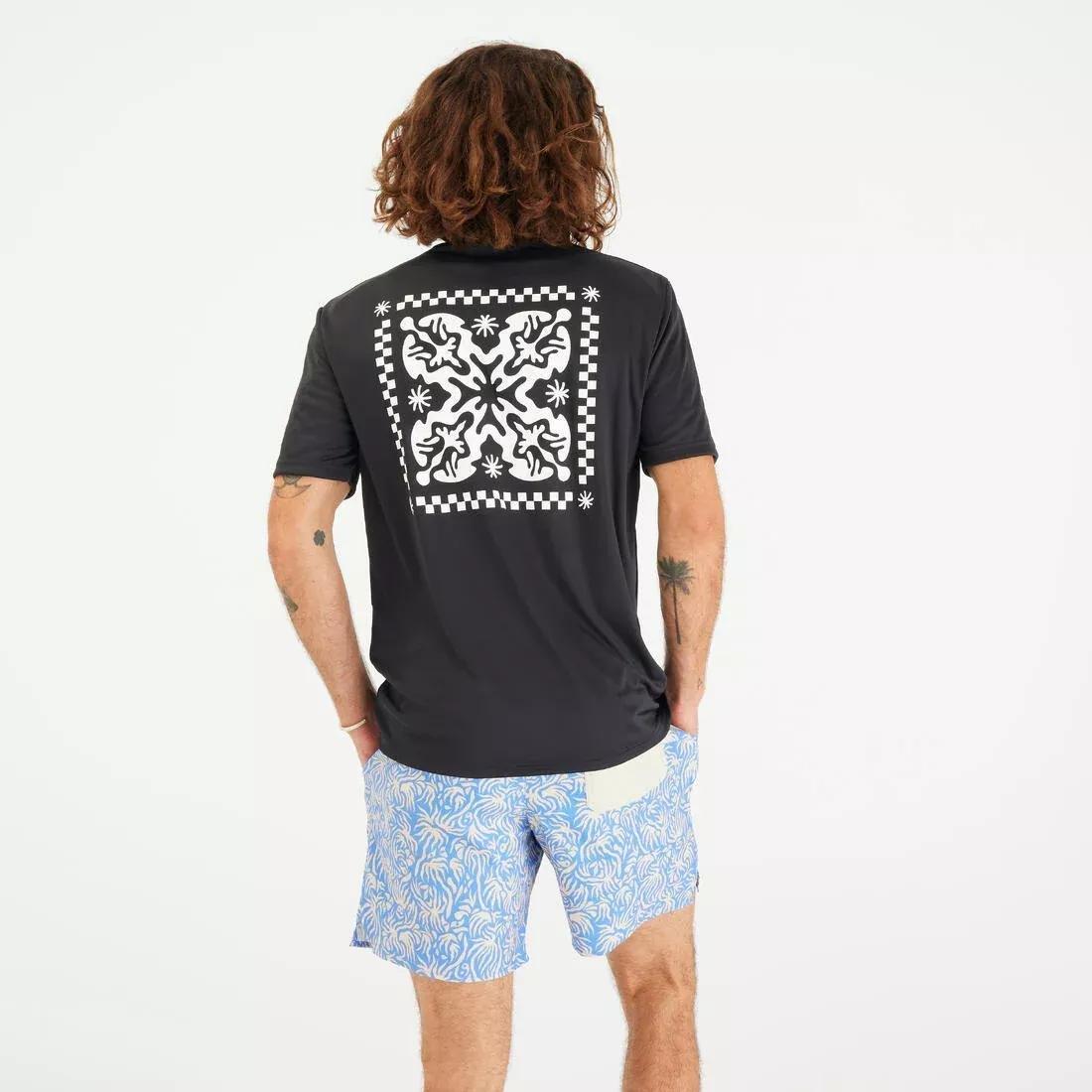 Men Surfing Short-Sleeved Anti-UV T-Shirt, Black, No Color, large image number 5