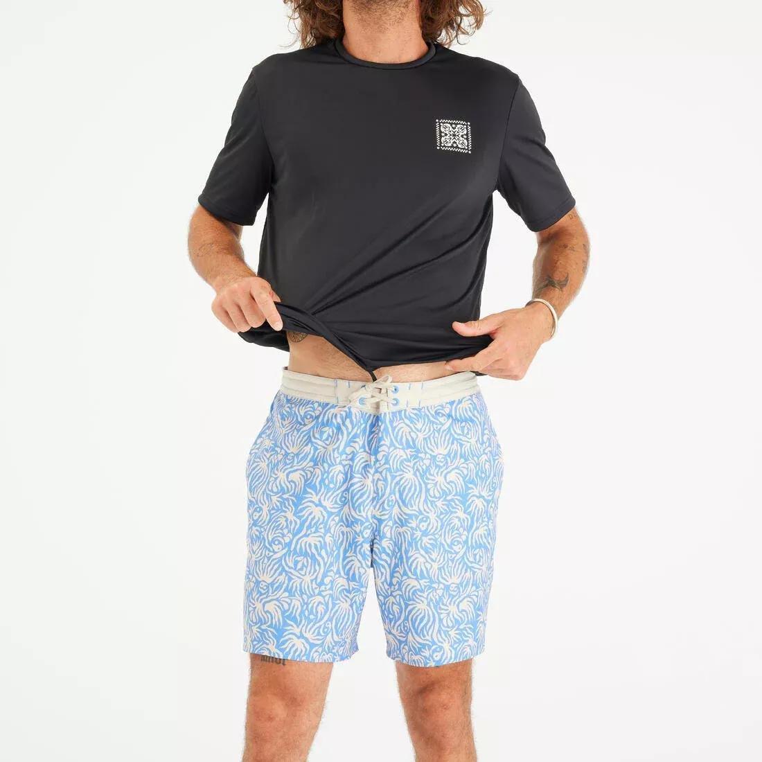 Men Surfing Short-Sleeved Anti-UV T-Shirt, Black, No Color, large image number 6