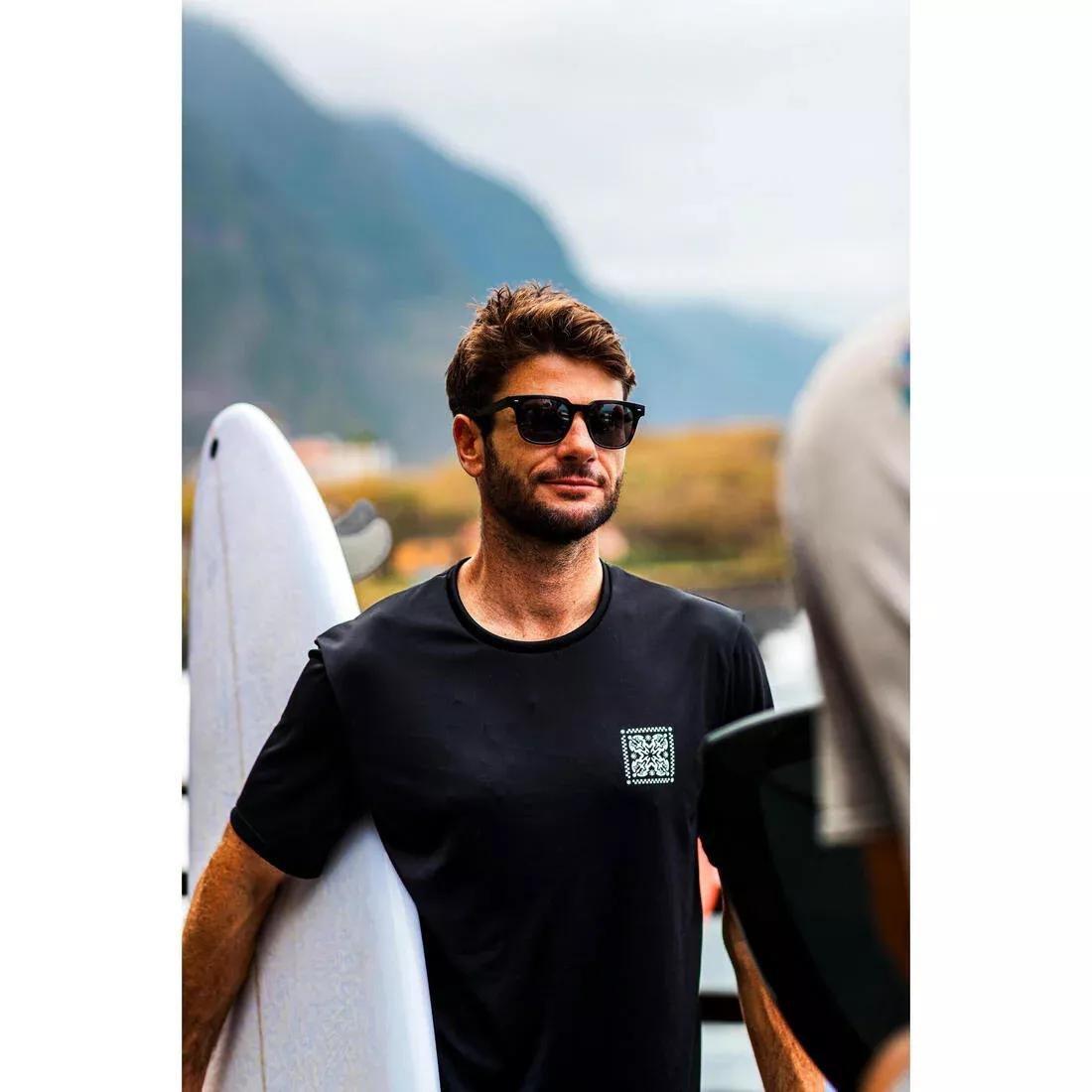 Men Surfing Short-Sleeved Anti-UV T-Shirt, Black, No Color, large image number 9