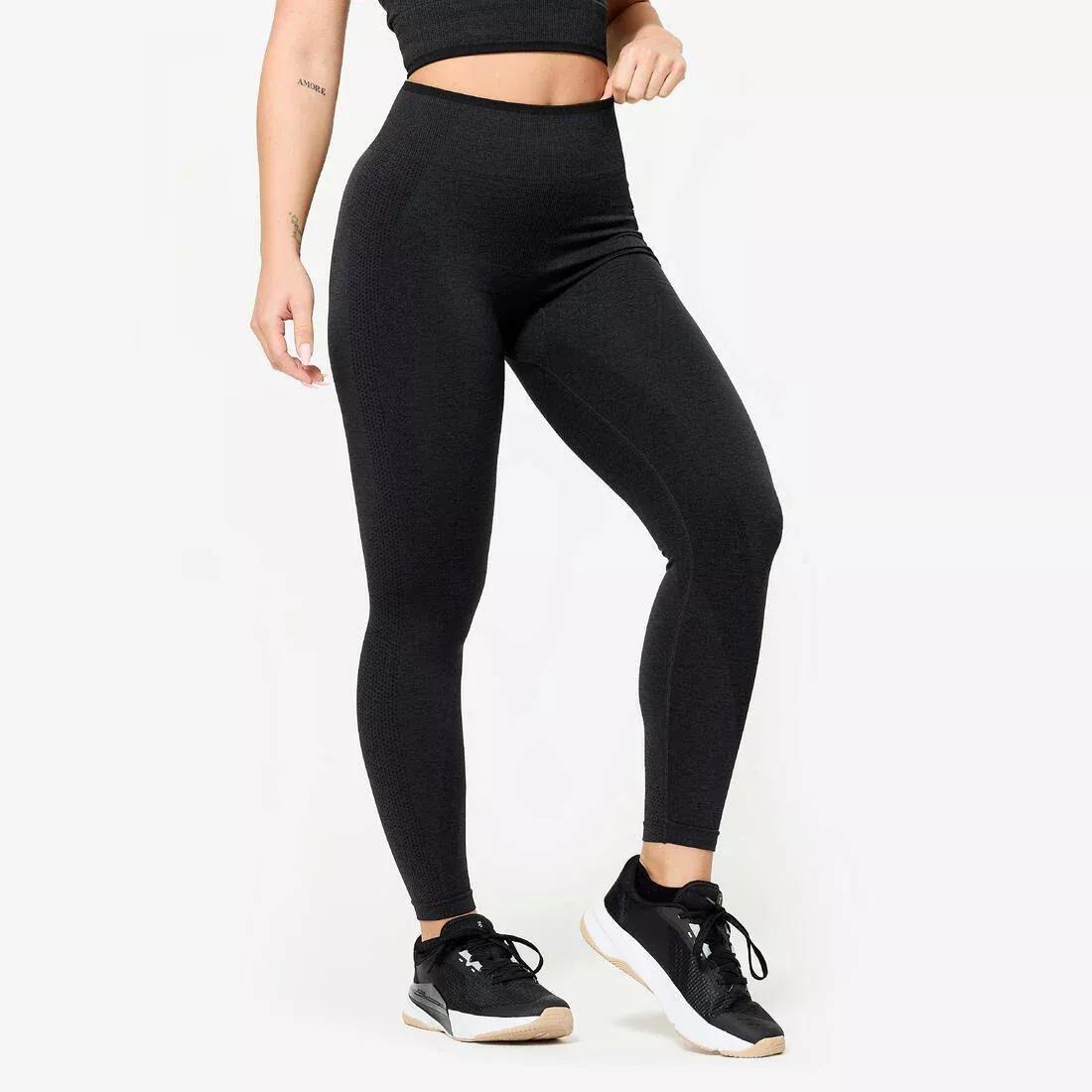 Women Seamless Weight Training Leggings, Grey, No Color, large image number 0