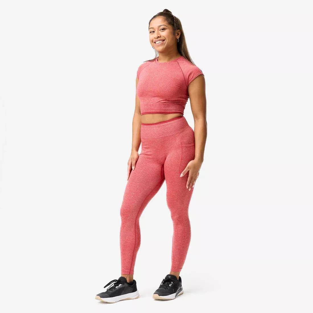Women Seamless Weight Training Leggings, Grey, No Color, large image number 3