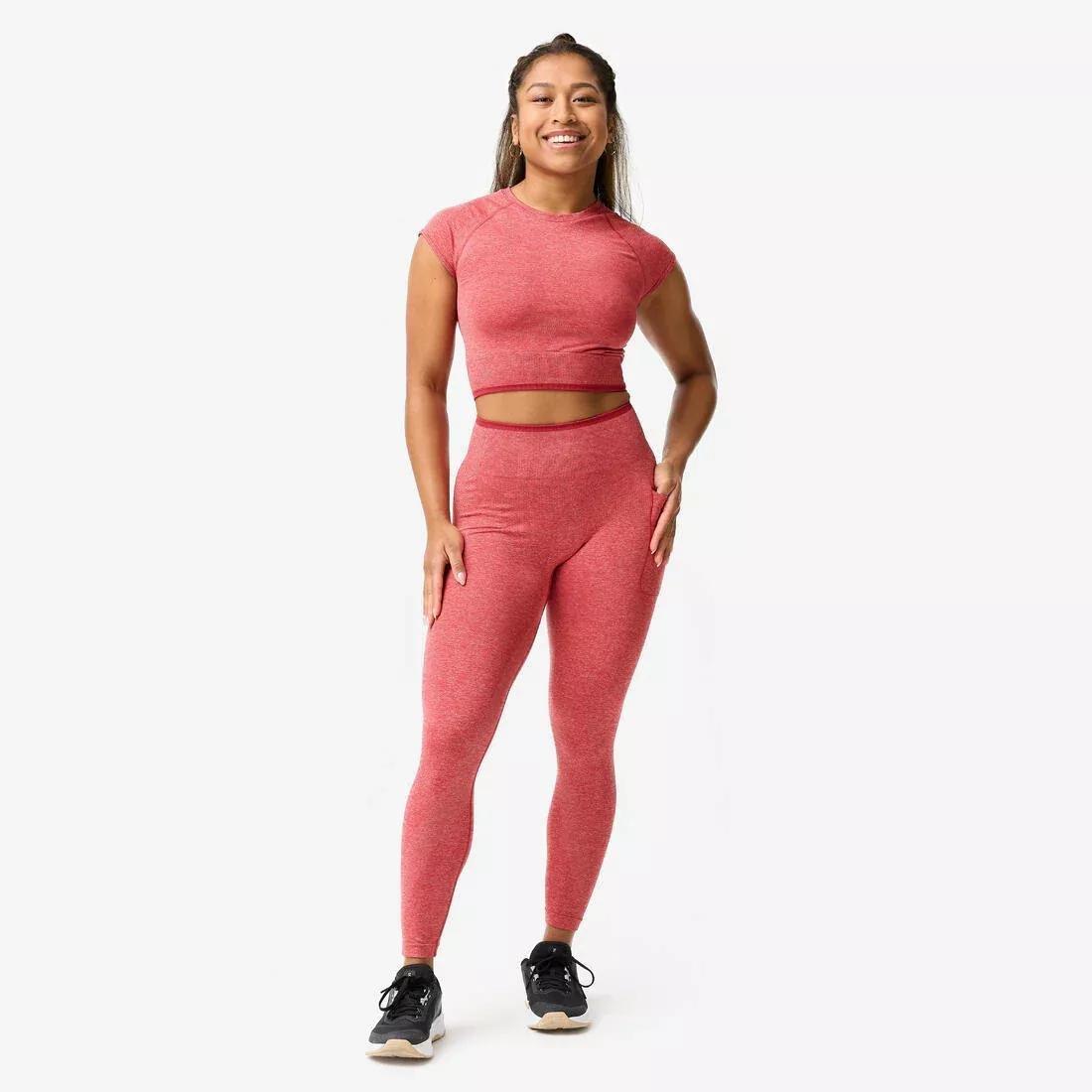 Women Seamless Weight Training Crop Top, Grey, No Color, large image number 2