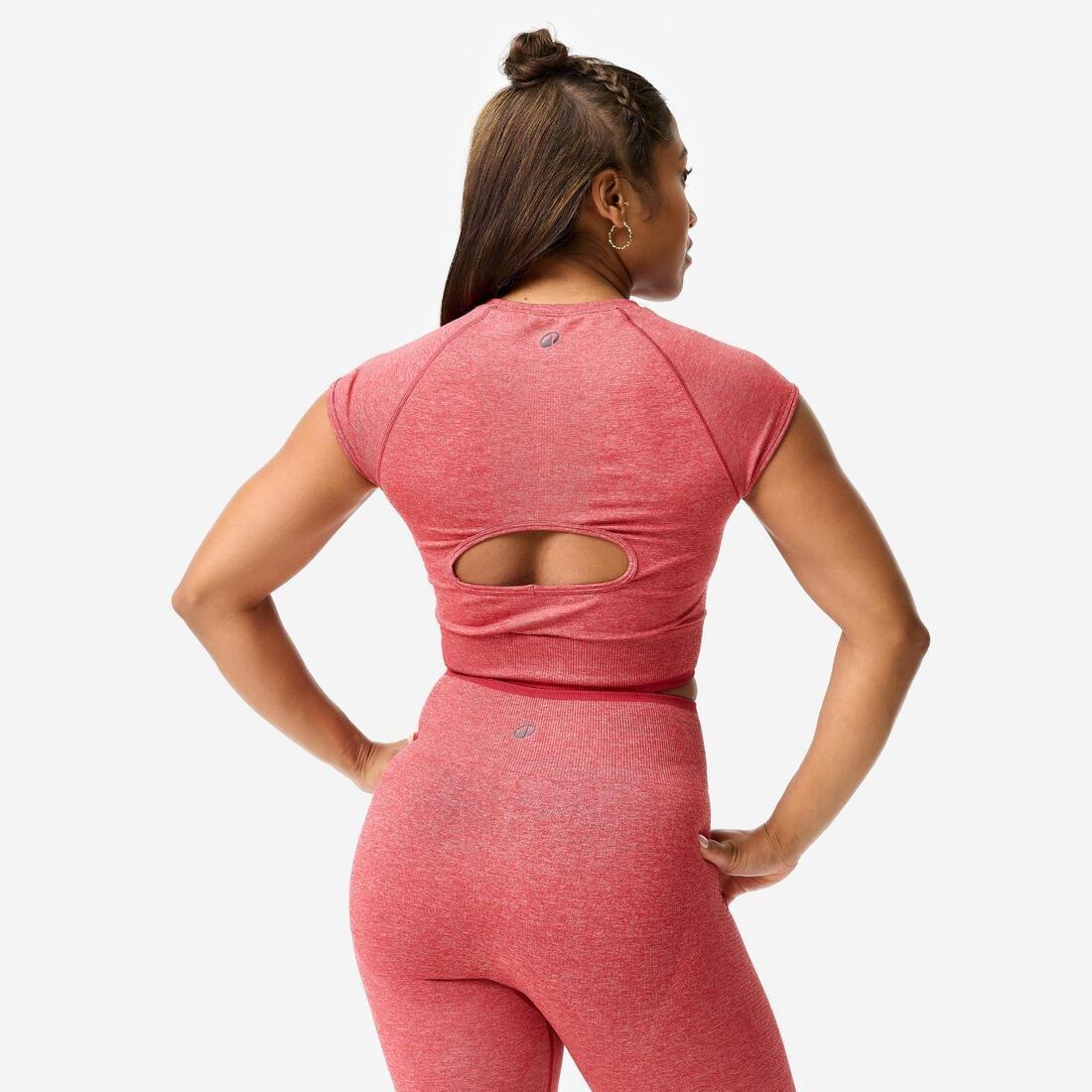 Women Seamless Weight Training Crop Top, Grey, No Color, large image number 7