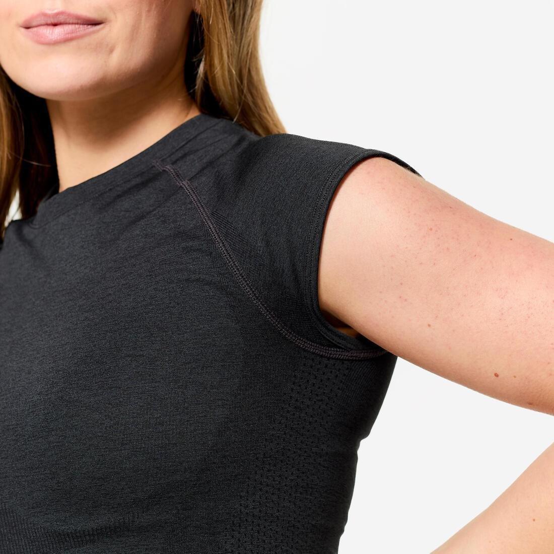 Women Seamless Weight Training Crop Top, Grey, No Color, large image number 8