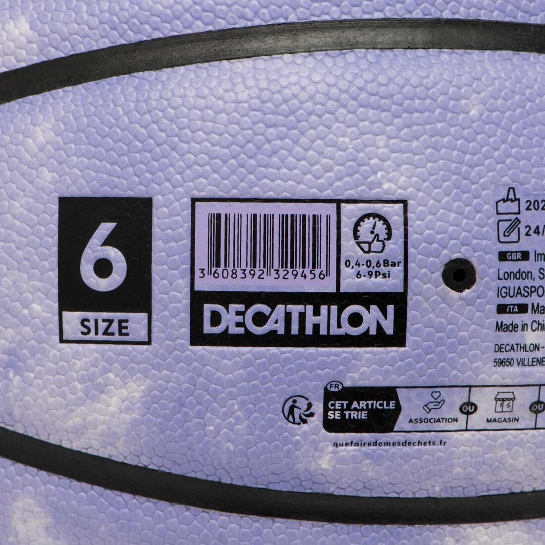 Size 6 FIBA Basketball - BT500 Touch, Purple, No Color, large image number 6