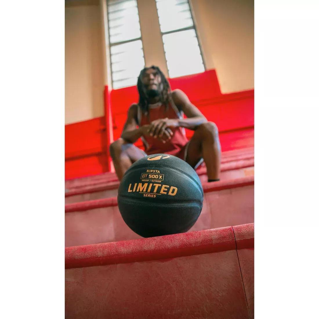 SMOKED BLACK Adult Basketball BT500 Grip Size 7, No Color, large image number 10