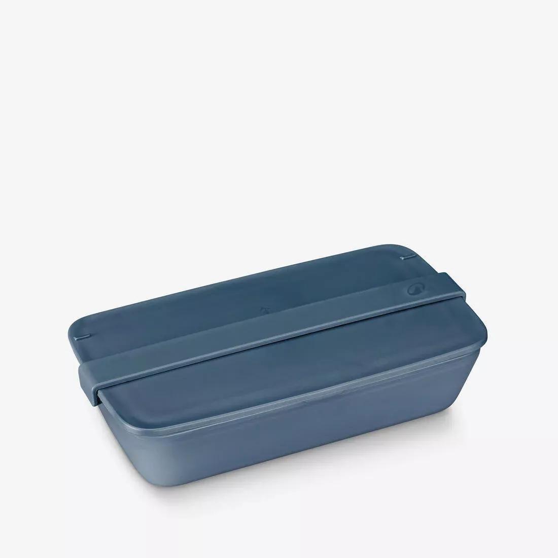 1L Plastic Food Storage Container With Lid, Blue, No Color, large image number 1