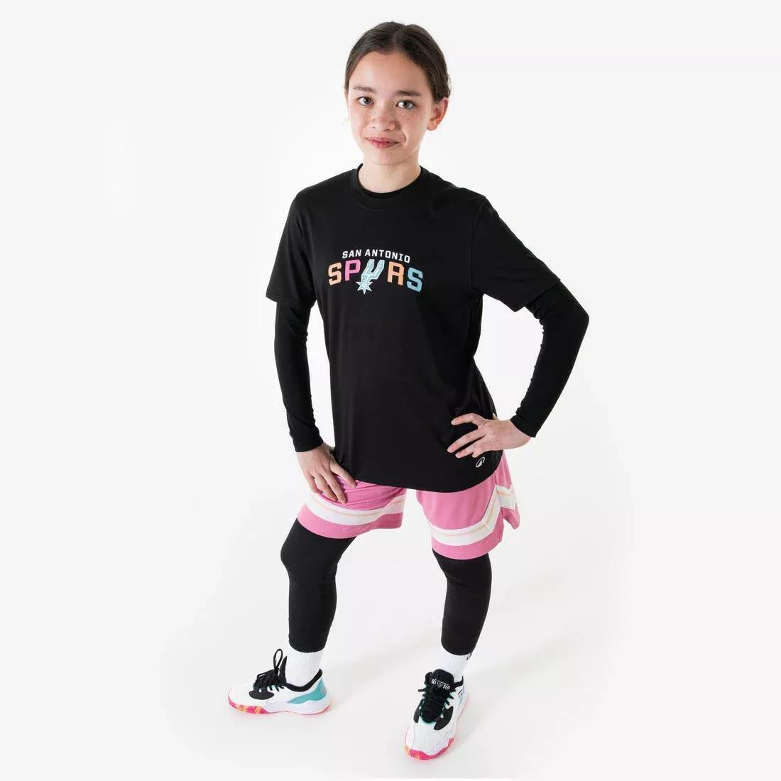 Kids Unisex Basketball Base Layer Capri Leggings / Tights NBA, Beige, No Color, large image number 5