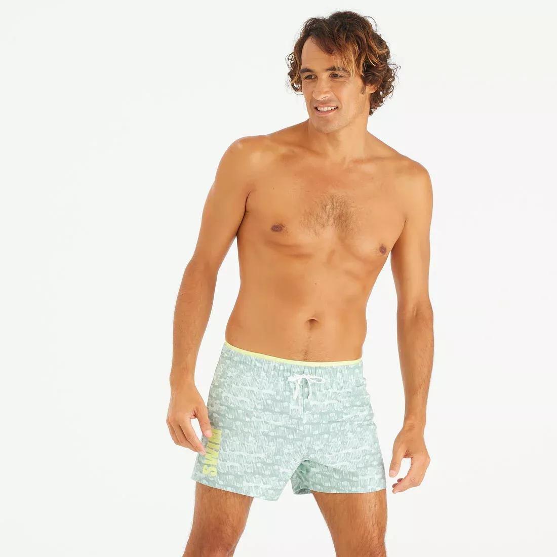 Men Swimming Shorts - 100 Short, Green, No Color, large image number 2
