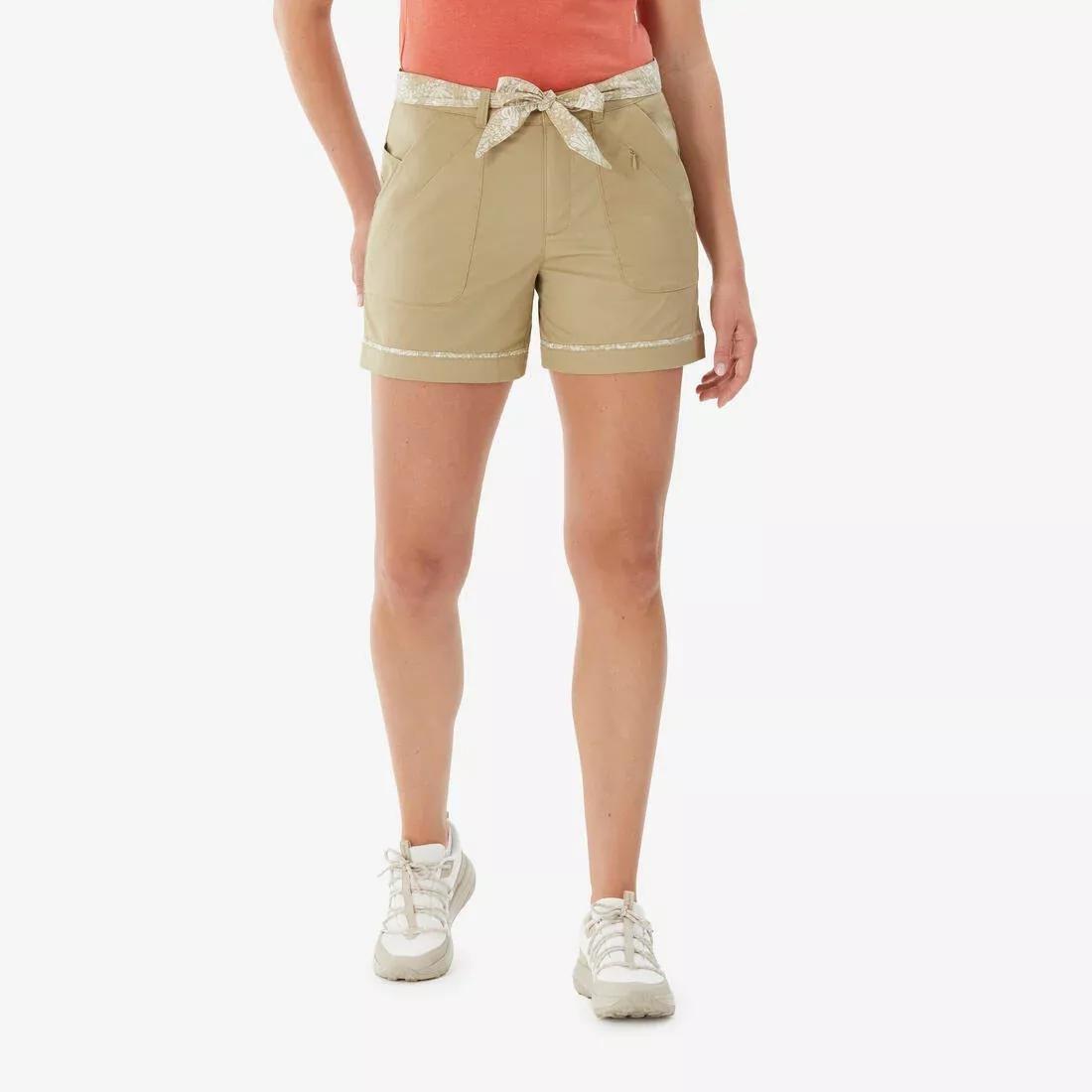 Women Six-Pocket Hiking Shorts - NH500, Beige, No Color, medium
