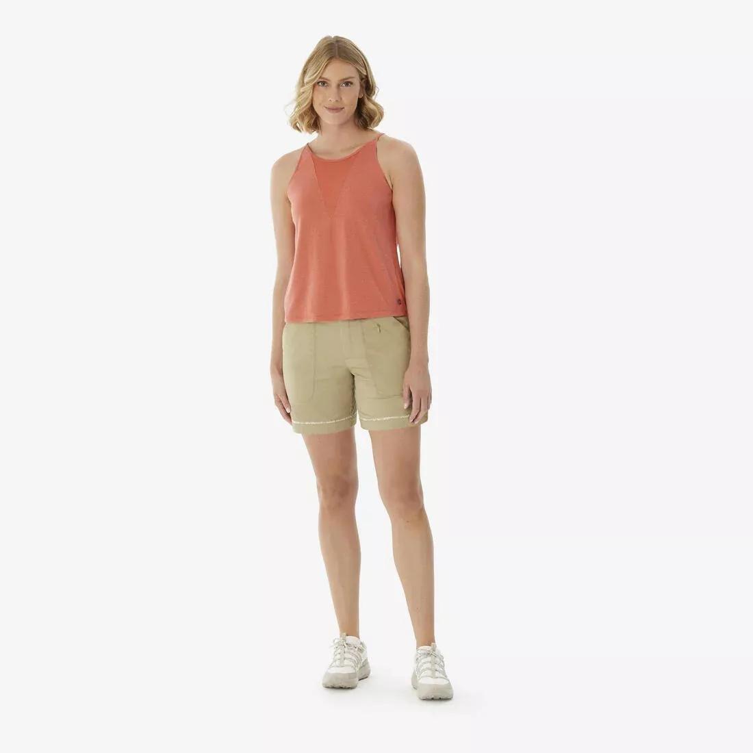 Women Six-Pocket Hiking Shorts - NH500, Beige, No Color, medium