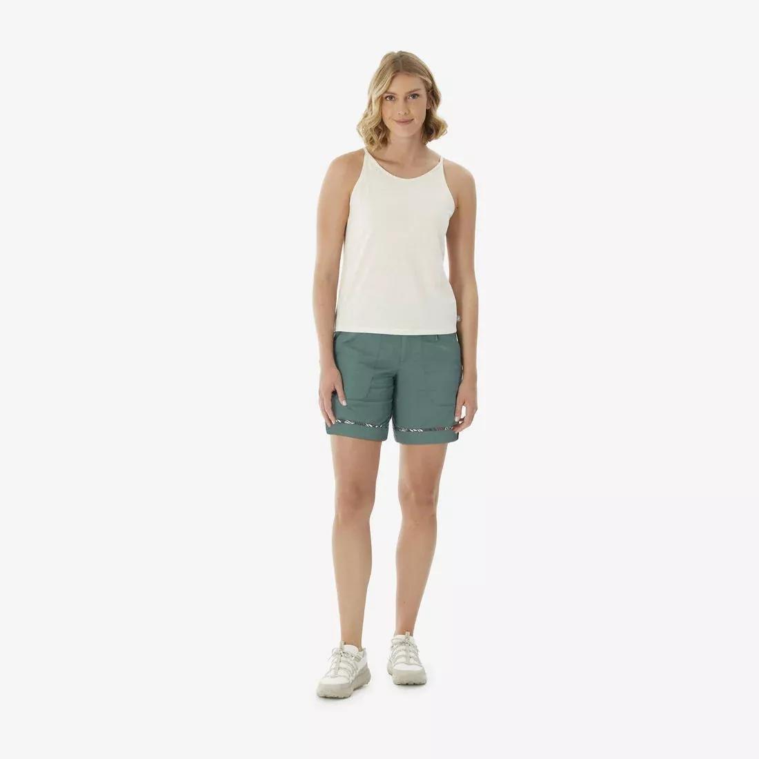 Women Six-Pocket Hiking Shorts - NH500, Khaki, No Color, medium