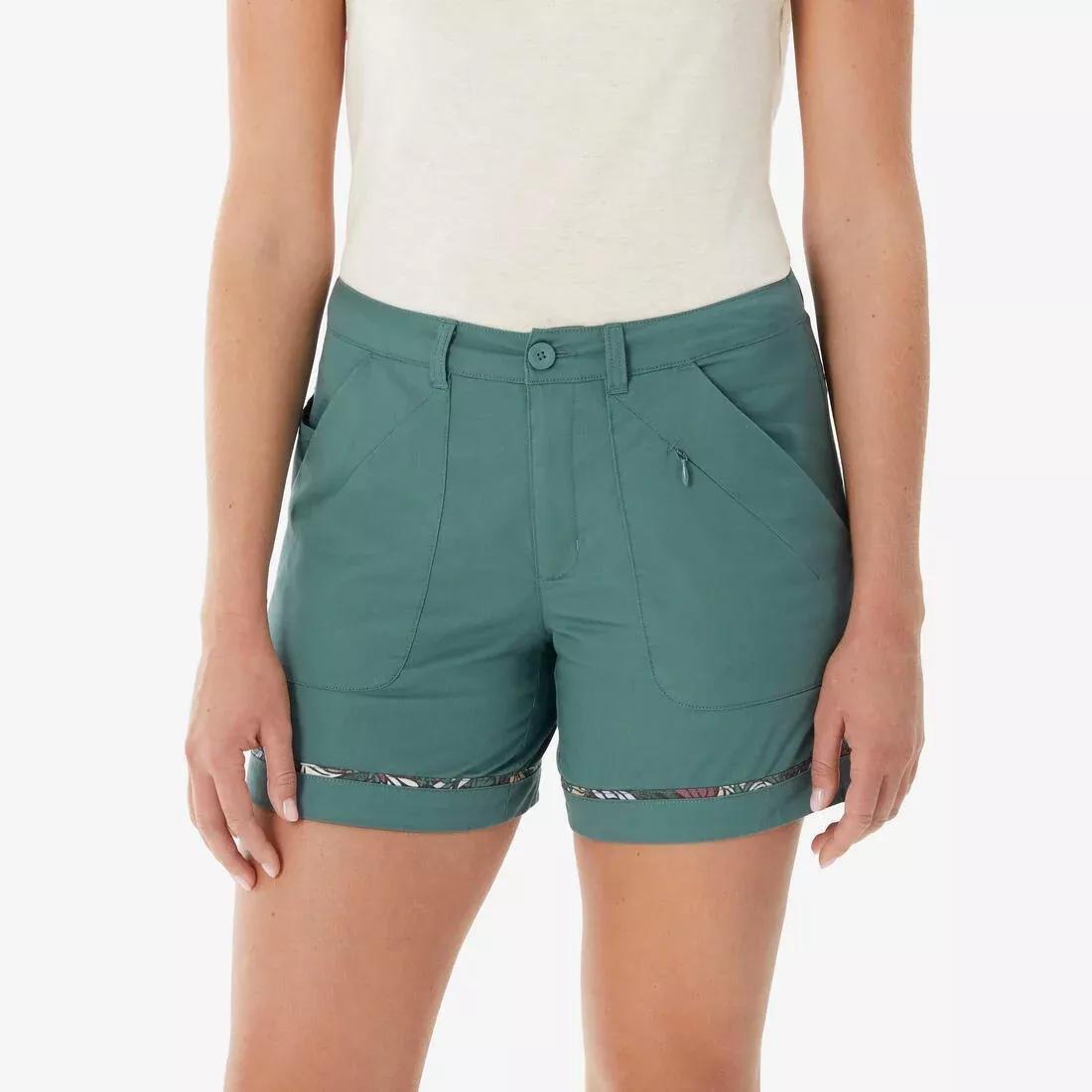 Women Six-Pocket Hiking Shorts - NH500, Khaki, No Color, large image number 3