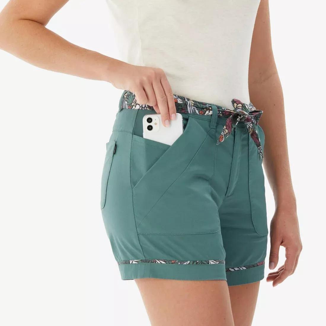 Women Six-Pocket Hiking Shorts - NH500, Khaki, No Color, large image number 4