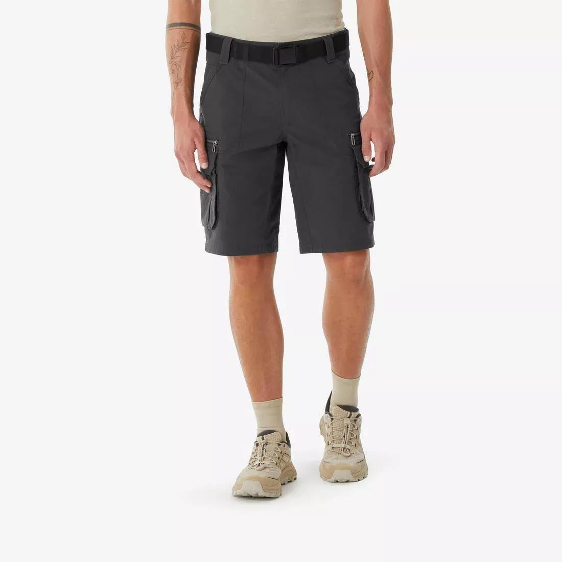 Men Hiking Shorts NH500 Cargo, Grey, No Color, medium