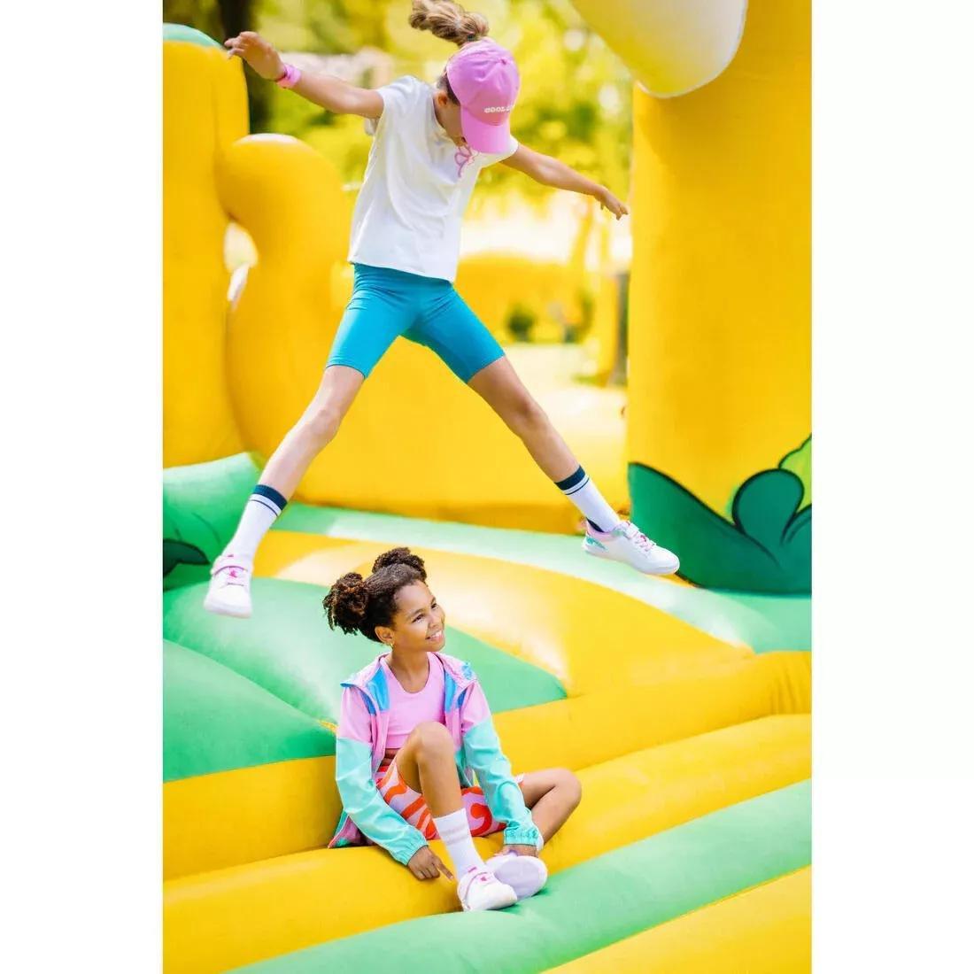 Kids Girls Multisports Cotton T-Shirt, White, No Color, large image number 6