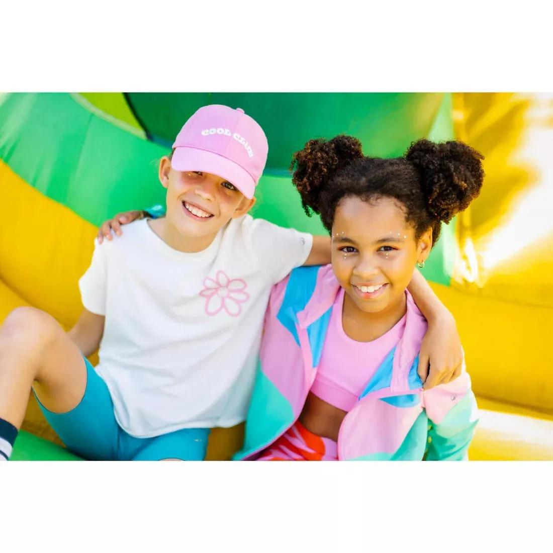 Kids Girls Multisports Cotton T-Shirt, White, No Color, large image number 7