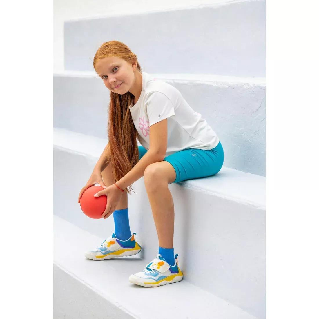 Kids Girls Multisports Cotton T-Shirt, White, No Color, large image number 8