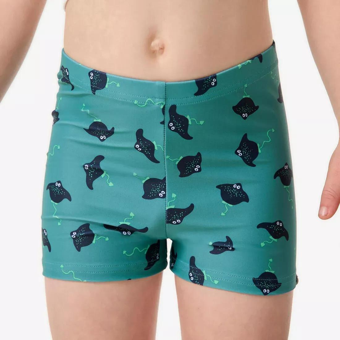 Kids Unisex Swim Shorts - Crab Print, Blue, No Color, large image number 0