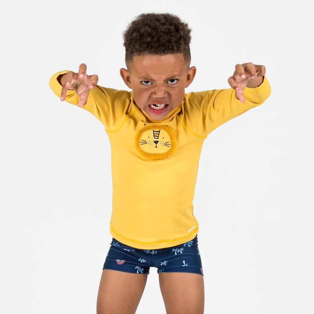 Kids Unisex Swim Shorts - Crab Print, Blue, No Color, large image number 4