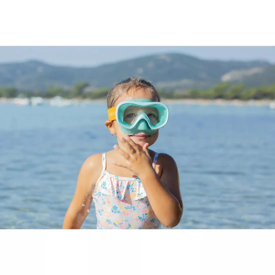 Kids Girls One-Piece Swimsuit Print With Ruffles, White, No Color, large image number 9