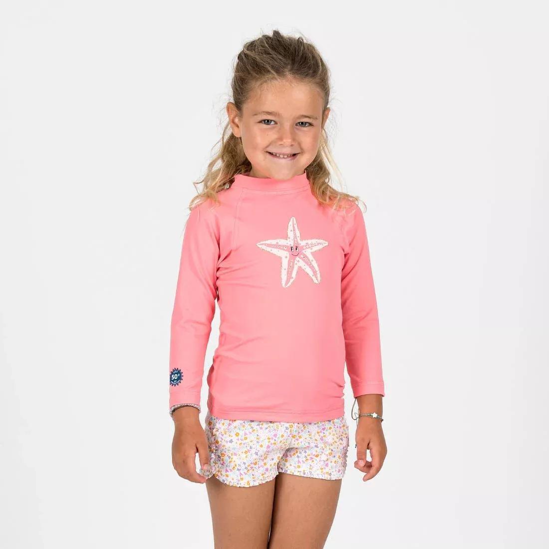 Kids Unisex swim shorts - flower print, Pink, No Color, large image number 0